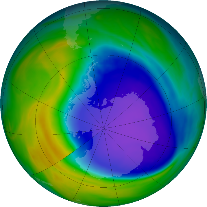 Antarctic ozone map for 21 October 2006